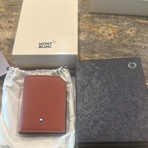 NWT Montblanc Tan Leather Card Holder